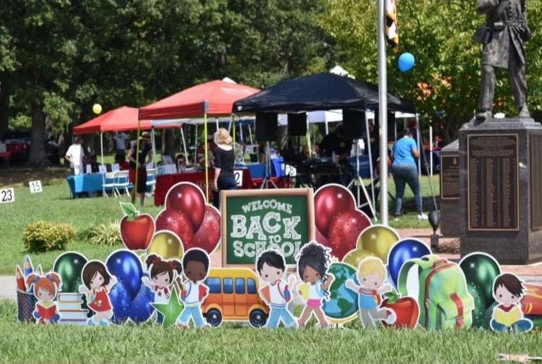 Welcome Back to School community event with colorful decorations